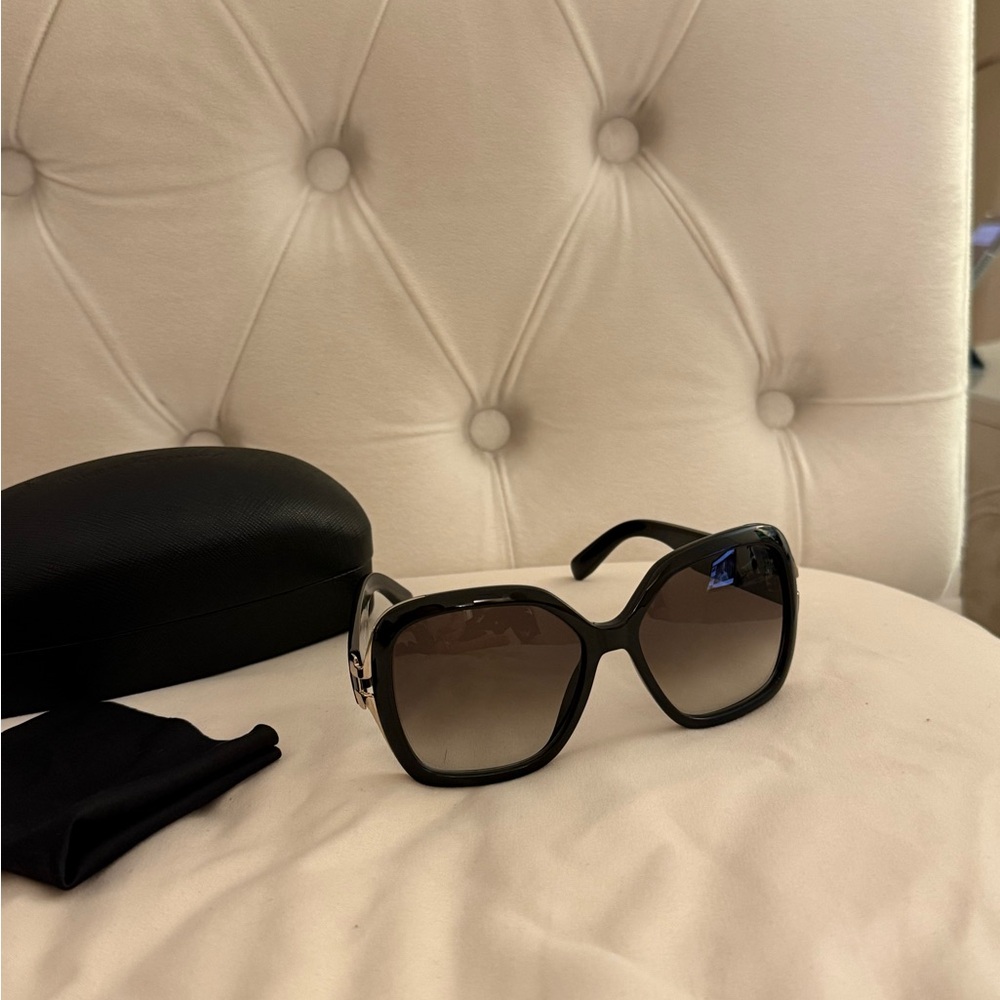 Salvatore Ferragamo Black Oversized Sunglasses